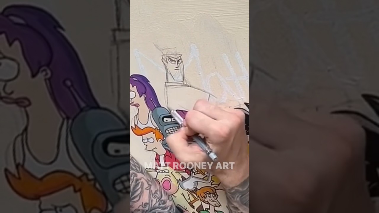 Drawing Samurai Jack Quick Sketch on Canvas #satisfying #art #viral #trending #quicksketch