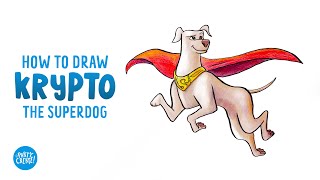 How To Draw Krypto The Superdog from DC League of Super-Pets | Drawing A Dog Step by Step for Kids