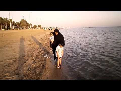 Adam shamaun and chris darell with mama at corniche beach yambu