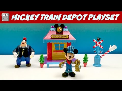 MICKEY MOUSE Train Depot Playset Donald Duck Minnie Mouse Goofy Pluto Video