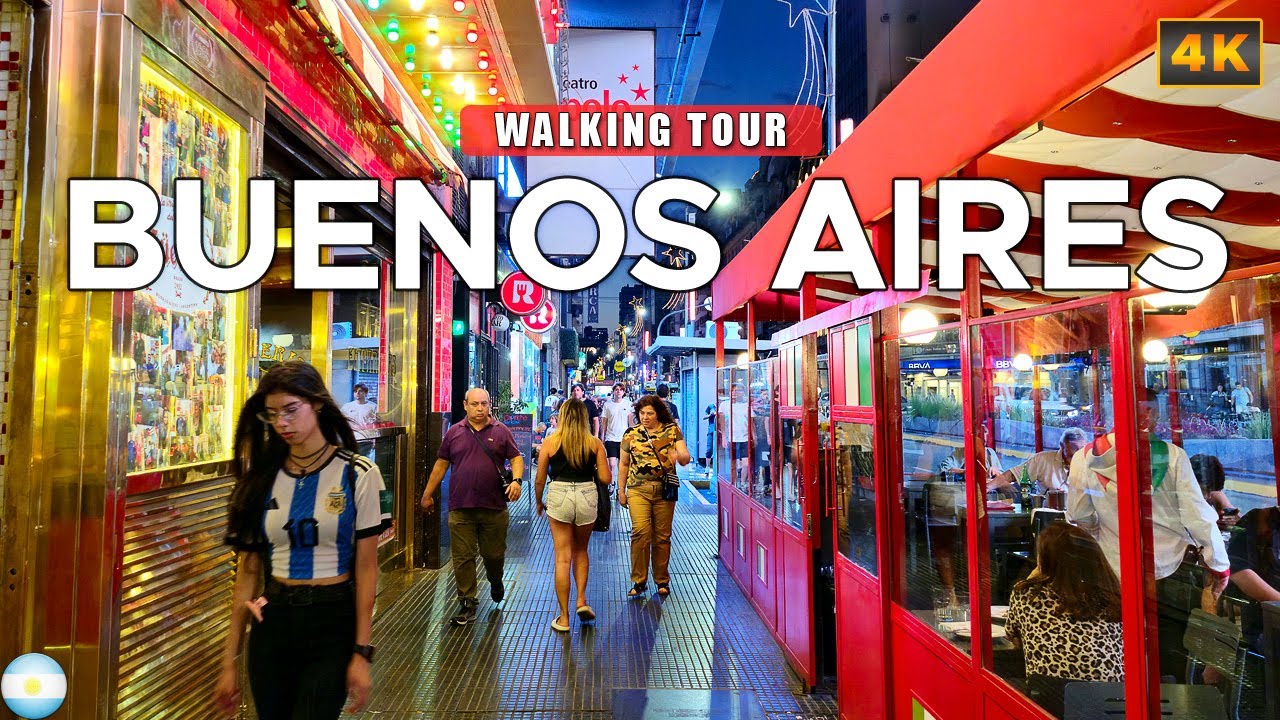 Immersive street-level walking tour through Buenos Aires Recoleta, Argentina, showcasing authentic urban landscapes, local architecture, and the vibrant atmosphere of the city's neighborhoods