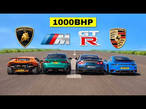 Thumbnail for KING OF THE STREETS.. 1000HP HURACAN v GTR v TURBO S v M3 by Lamborghini, Porsche, BMW, Car, Nissan
