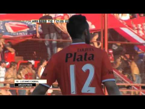 Gol de Cabral. Argentinos 1 Tigre 1. Fecha 1. Torneo Transición 2016