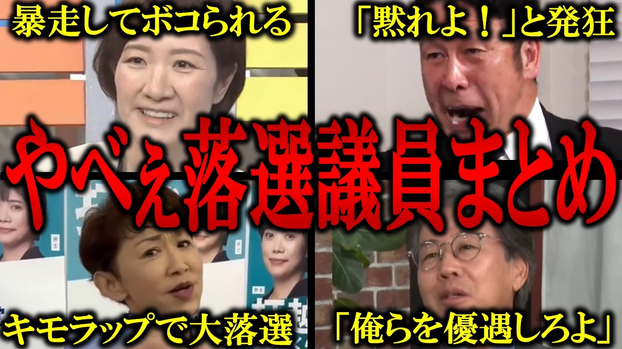 【ざまぁw】国民よりも自分自身を優先した、やべえ落選議員まとめ【バチバチ国会　国会】