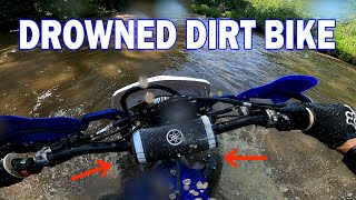 FLOODED My Dirt Bike | How to drain water out of engine
