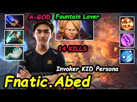 Fnatic Abed Invoker kid Persona Fountain Lover 10K A-GOD Insane Combo Dota 2 7.22 Pro Gameplay