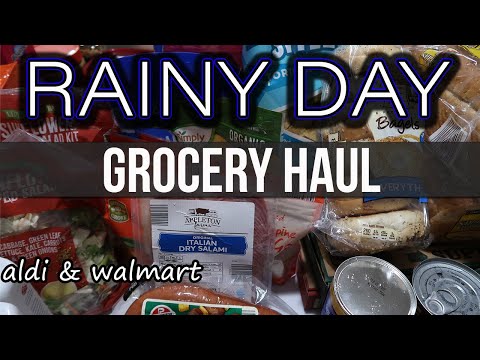 RAINY ALDI + WALMART GROCERY HAUL l SNOW DAY STOCKUP