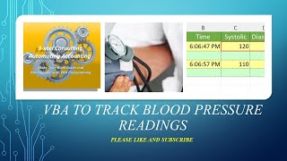 VBA TO TRACK BLOOD PRESSURE READINGS