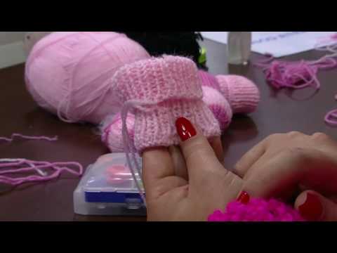 Mulher.com - 23/06/2016 -  Pantufa de porquinho em tricô - Jaqueline Santos PT1