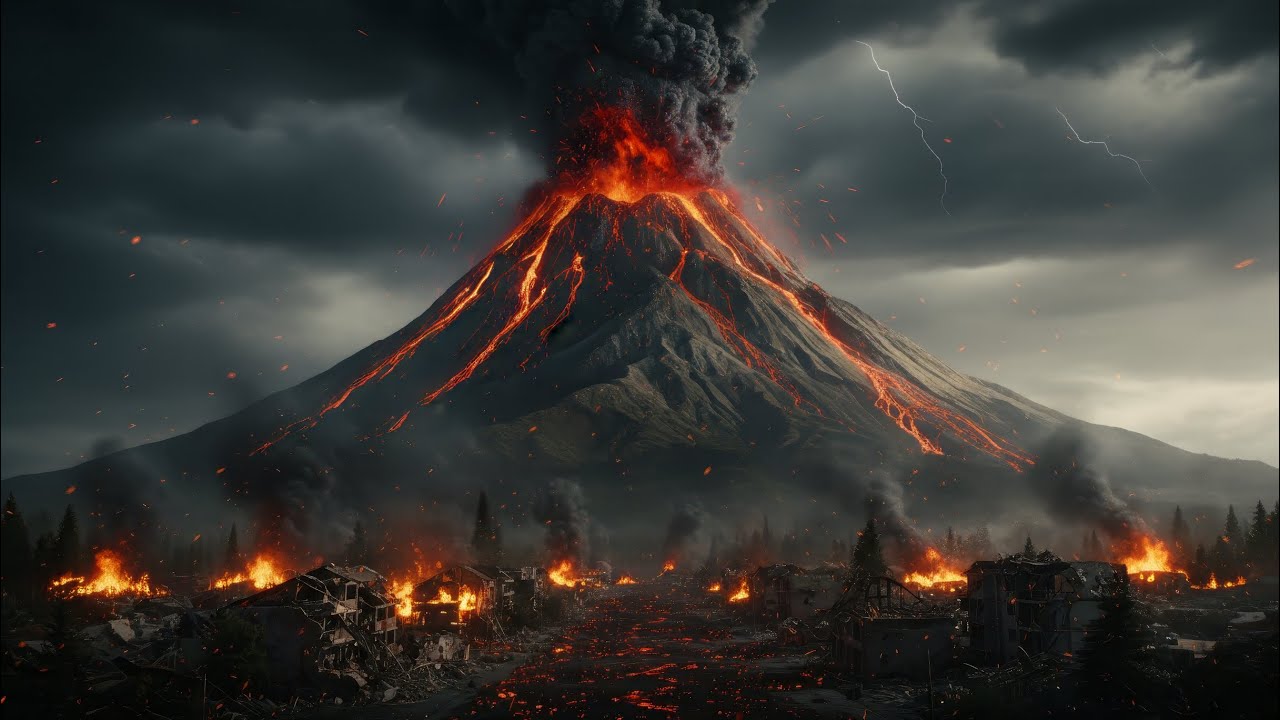 Volcano Eruption Destruction - Natural Disaster - AI Short Film