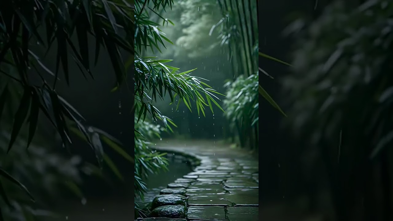 Rainy Countryside Serenity – Peaceful Rain Sounds Through the Window Near the Bamboo Grove #shorts