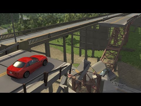 Collapsing Bridge Pileup Crashes 12 | BeamNG.drive