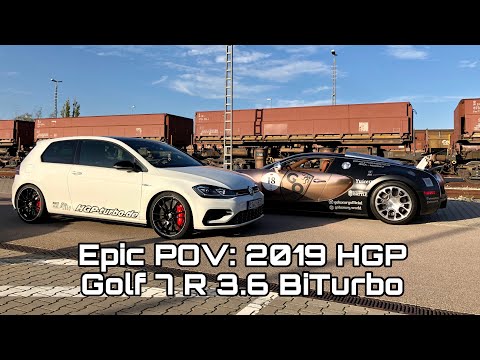 Epic POV: 2019 HGP Golf 7 R 3.6 BiTurbo meets Bugatti Veyron Grand Sport 🔥🔥🔥 #norace #just4fun