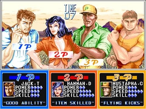 Cadilac e Dinossauros Jogando com 3 personagens ao mesmo tempo, Cadillacs and Dinosaurs