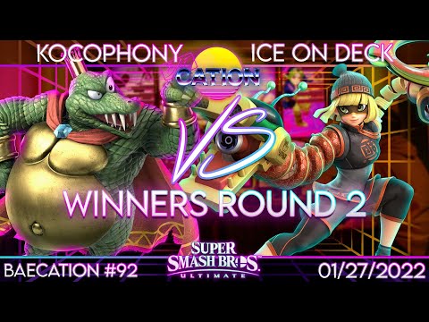 Baecation #92 Winners Round 2 - Kocophony (King K. Rool) Vs. Ice On Deck (Min Min) - SSBU Tournament