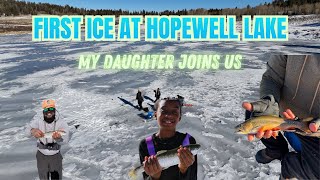 First Ice of the Season & My Daughter Joins Us #icefishing #fishingadventures #outdooradventures