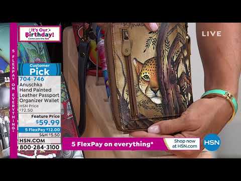 Anuschka Hand Painted Leather Passport Organizer Wallet