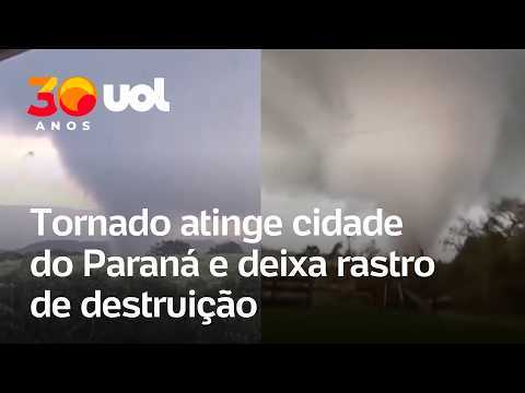 Tornado atinge cidade do Paraná e deixa rastro de destruição