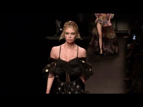 Joan Smalls, Stella Maxwell and models on the runway for the Dundas D9 Fashion Show in Paris