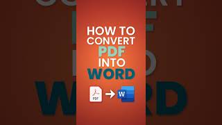 How to Convert PDF to Word #shorts