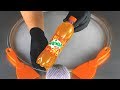 ASMR MIRINDA Ice Cream Rolls How To Make Beverage To Food Oddly Satisfying Orange Lemonade 4k