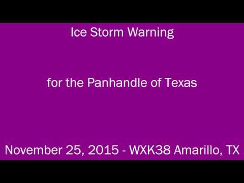 Ice Storm + Winter Storm Warnings in TX - November 25, 2015