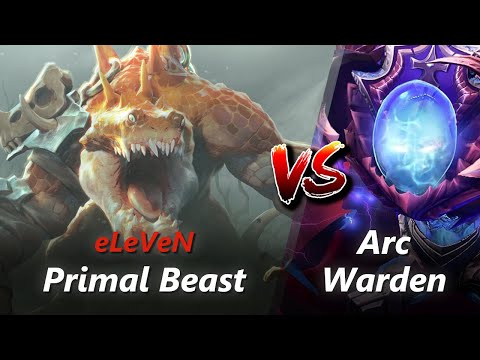 eLeVeN offlane Primal Beast vs Arc Warden/Windranger | First 10 minutes
