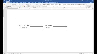 How to Create a Fillable Field with Underline in Your Word Document