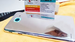 Samsung J7 Max Vinyal Wrap /Blue To Silver Crome