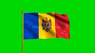 Moldova National Flag | World Countries Flag Series | Green Screen Flag | Royalty Free Footages