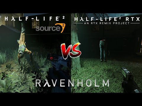Half-Life 2 in Source 2 vs. Half-Life 2 RTX Remix | Early Ravenholm Comparison