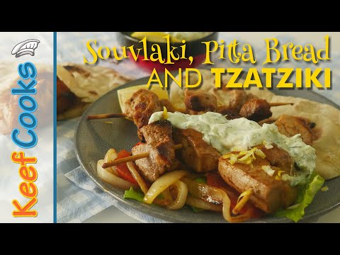Pork Souvlaki, Tzaziki & Pitta Bread | Greek Street Food
