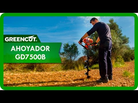 Greencut GD7500B | Taladro de tierra ahoyador - plantador, cilindrada de 75 cc con prolongador
