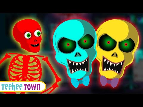Midnight Magic Part 4 - Colorful Skeleton Face + Skeletons Songs | Teehee Town