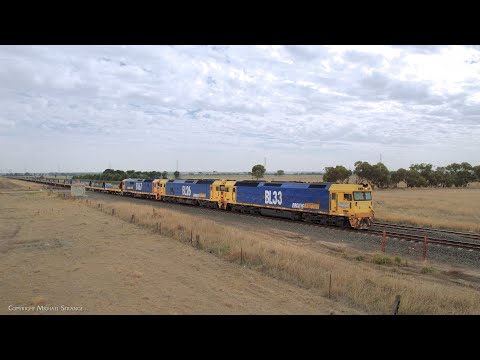 7732V Pacific National Grain Train With BL33 BL26 8167 At Batesford (16/4/2025) - PoathTV Railway