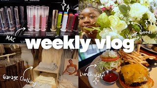 weekly vlog | lunch date & shopping *home goods, lululemon, mac, zara, garage clothing