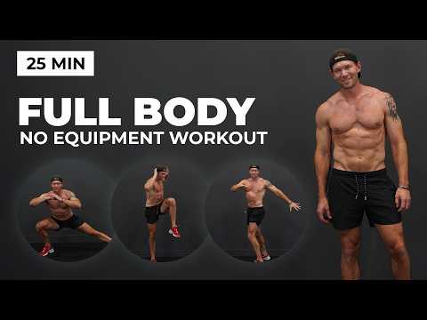 25 Minute Full Body Workout No Equipment, No Repeats Music