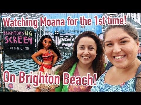 Watching MOANA on Brighton Beach! 🌊