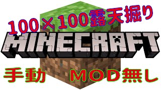 minecraft 100×100露天掘り