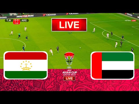 LIVE🔴| Tajikistan Vs United Arab Emirates - AFC Asian Cup | Round of 16 | Live Football Match Today