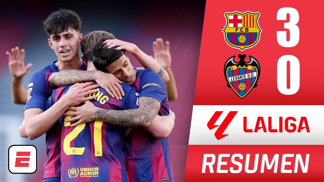 BARCELONA recupera liderato con triunfo 3-0 al LEVANTE. Goles de Bernal, De Jong y Fermín | La Liga