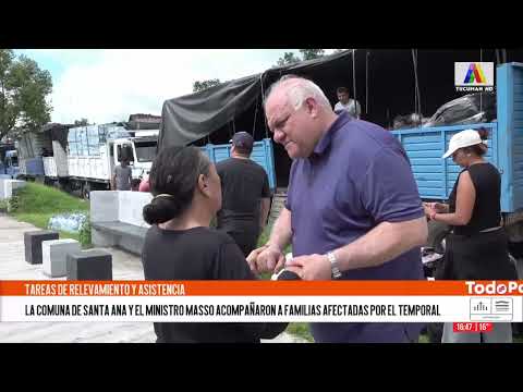 La comuna de Santa Ana y el Min. Masso brindaron ayuda a las familias damnificadas por las lluvias