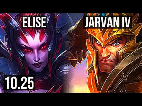 ELISE vs JARVAN IV (JUNGLE) | 1500+ games, 1.2M mastery, 4/3/12 | KR Master | v10.25