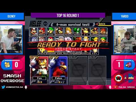 Smash Overdose 4 - Dizney (Fox, Falco) vs Yardo (Falco, Marth) - Top 16 Round 1
