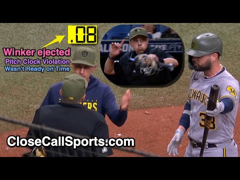 E72 - Jesse Winker Ejected After Pitch Clock Violation to Start At-Bat From Umpire Adam Hamari