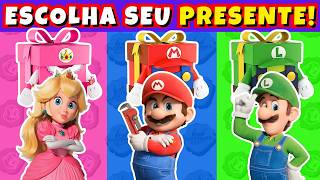 🍄🎁 ESCOLHA SEU PRESENTE SUPER MARIO GALAXY 🧱🔴 JOGO DAS ESCOLHAS 🔊 #dinoquiztopia