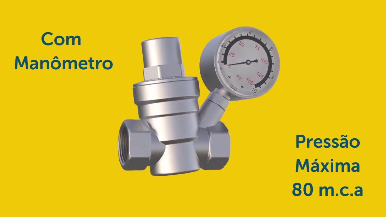 Válvula Redutora Reguladora De Pressão 3/4 C/manômetro