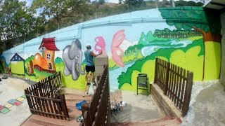 Murales infantiles en Escola Pia de Barcelona