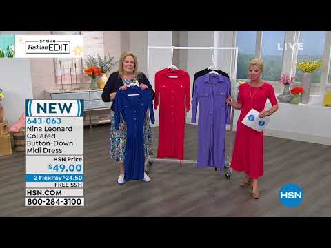 Nina Leonard Collared Button Down Shirt Dress