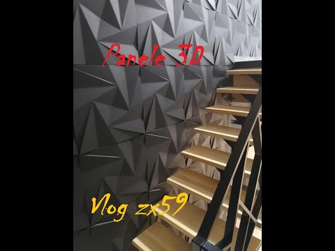 Panele gipsowe 3D | panele ścienne  | malowanie paneli na czarno DIY |  - Vlog Zx59